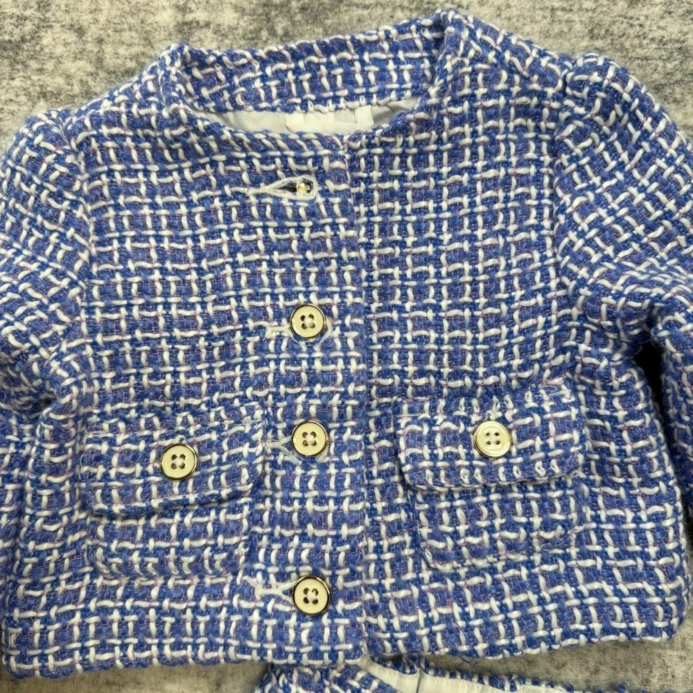 Janie and Jack Tweed Jacket Shorts Set Girls 12-18 MOS 2 Piece Preppy Old Money